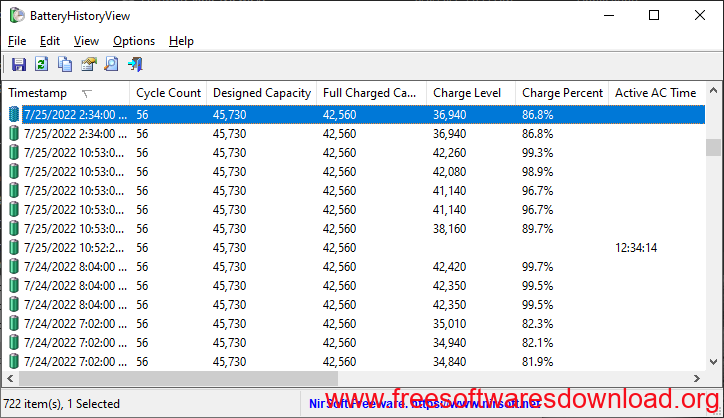BatteryHistoryView v1.01 free download