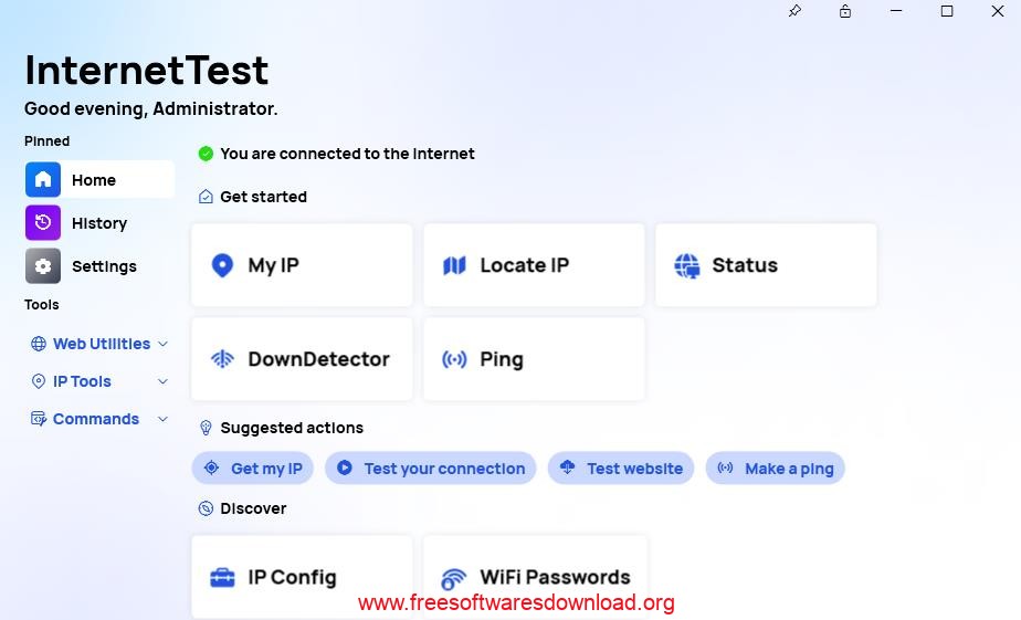 InternetTest v7.2.1.2212 a modern connection utility for Windows